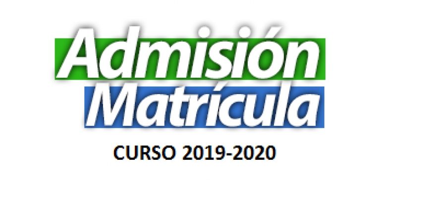 PLAZOS DE MATRICULACIÓN CURSO 2019-2020
