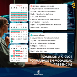 Admisión a ciclos formativos. Grado Medio y Grado Superior. Régimen Presencial. Curso 2025/2026