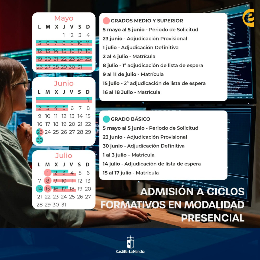 Admisión a ciclos formativos. Grado Medio y Grado Superior. Régimen Presencial. Curso 2025/2026