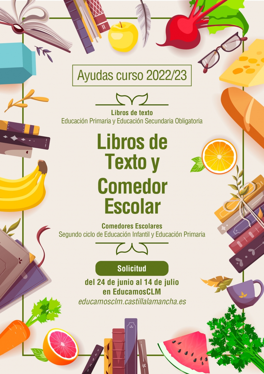 Convocatoria de ayudas - Comedores escolares y Libros de texto. Curso 2022/2023 (Período Ordinario)